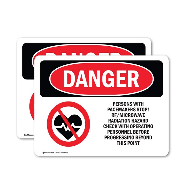 Signmission Radiation & Laser Sign, 3.5 in H x 5 in W, Vinyl Decal, Rectangle OS-2PACK-DS-D-35-L-1694 - main